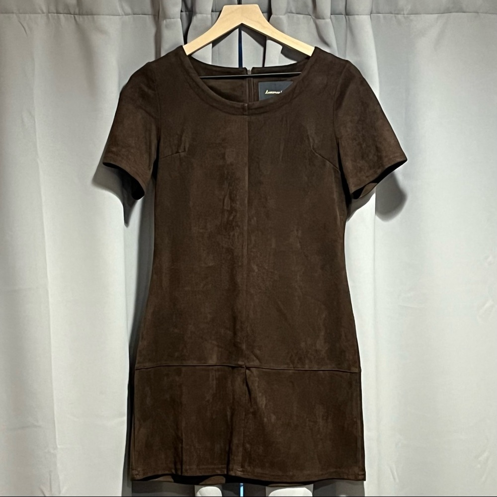 Chocolate Faux Suede Dress